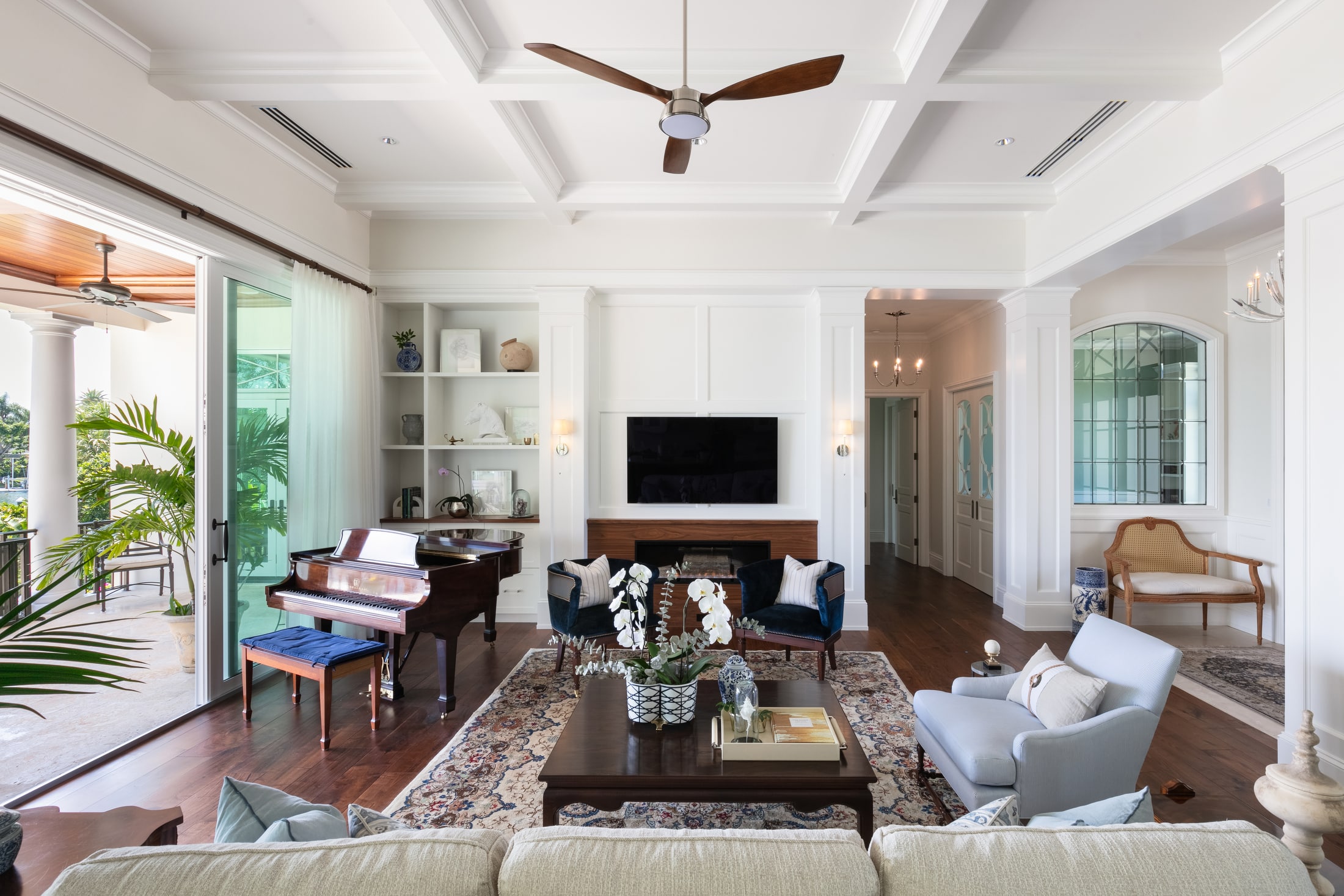 Luxury Custom Home Builder Living Room Sarasota FL